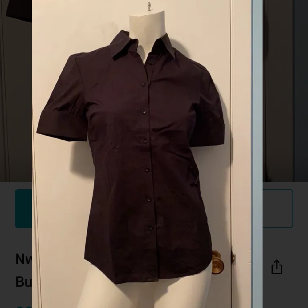 NwT Jacob Black short Sleeve Button Down Top